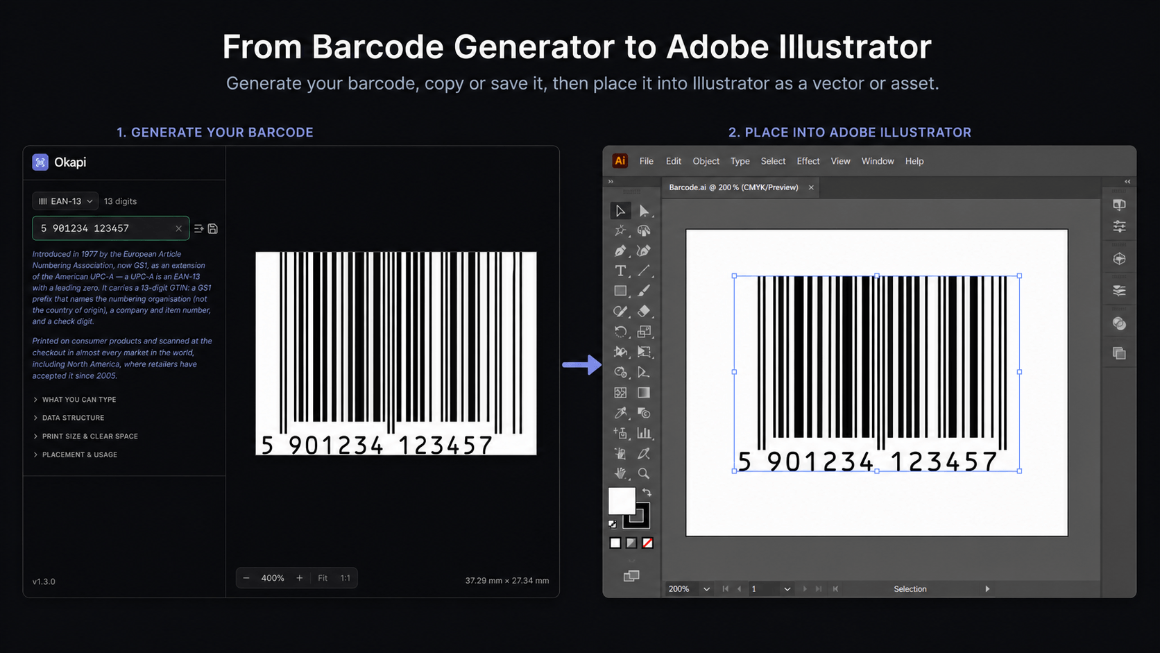 Barcodes Transferred From Generator To Illustrator