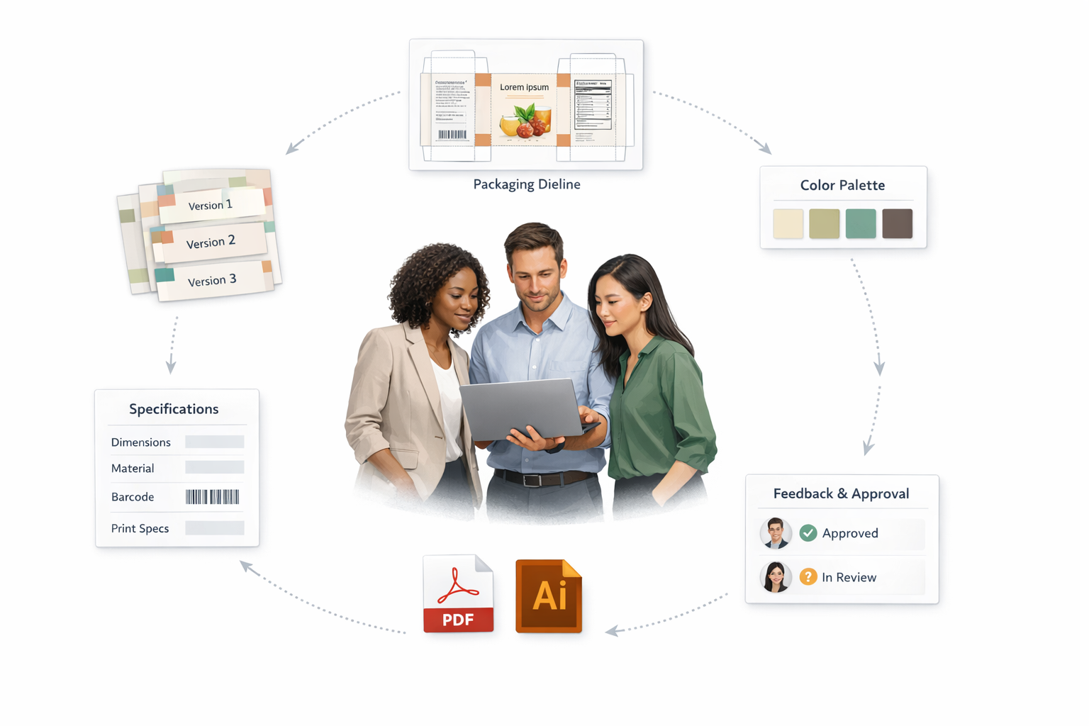 Collaborative Packaging Workflow Visualization