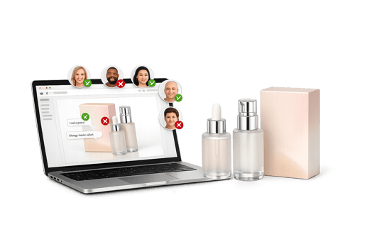 Modern Laptop with Beauty Packaging Design and User Avatar Overlay