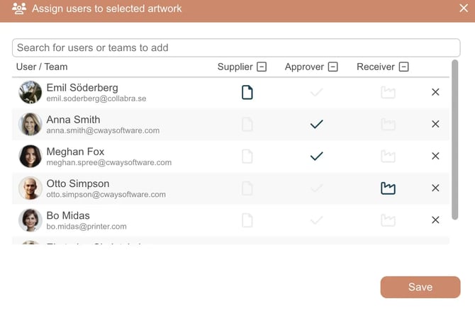 Assign Users and Manage Access to Artwork in a Project