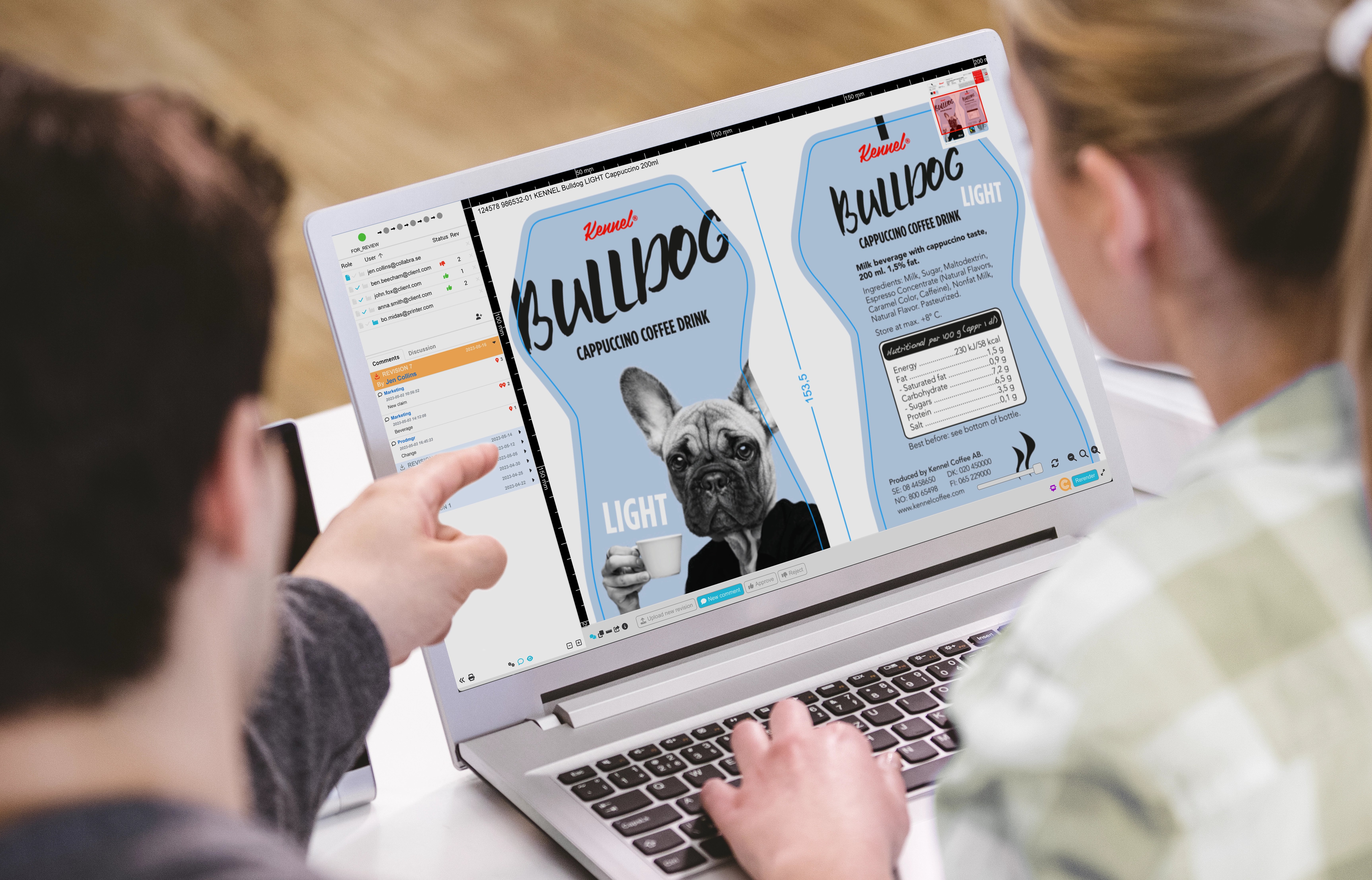 people watching Cway desktop screen on laptop