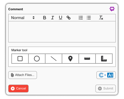 Comment window use markers