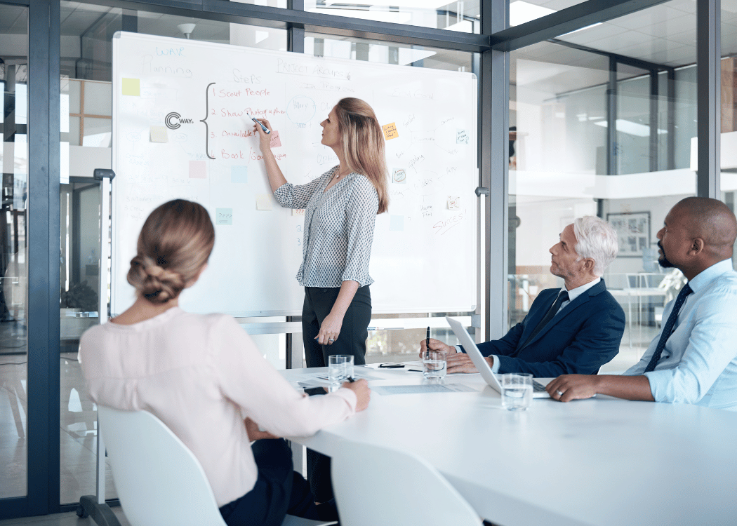 Creative team using design project management tools to collaborate on packaging design