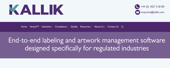 Kallik home page screen