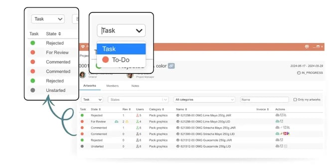 New sorting and filtering for Tasks