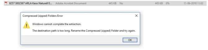 can not open zip file