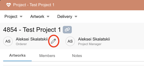 change orderer in a project