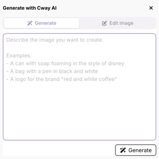 cway AI generate and edit images for your comment