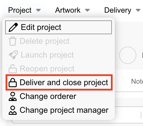 how to close project