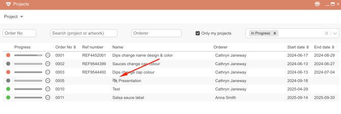 mute notifications on project icon