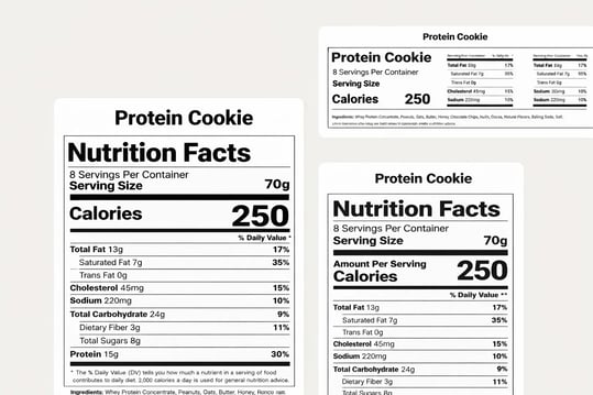nutrition facts label maker