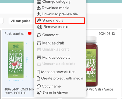 share media from brand studio