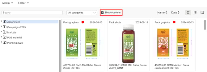 show obsolete feature in cway brand studio dam