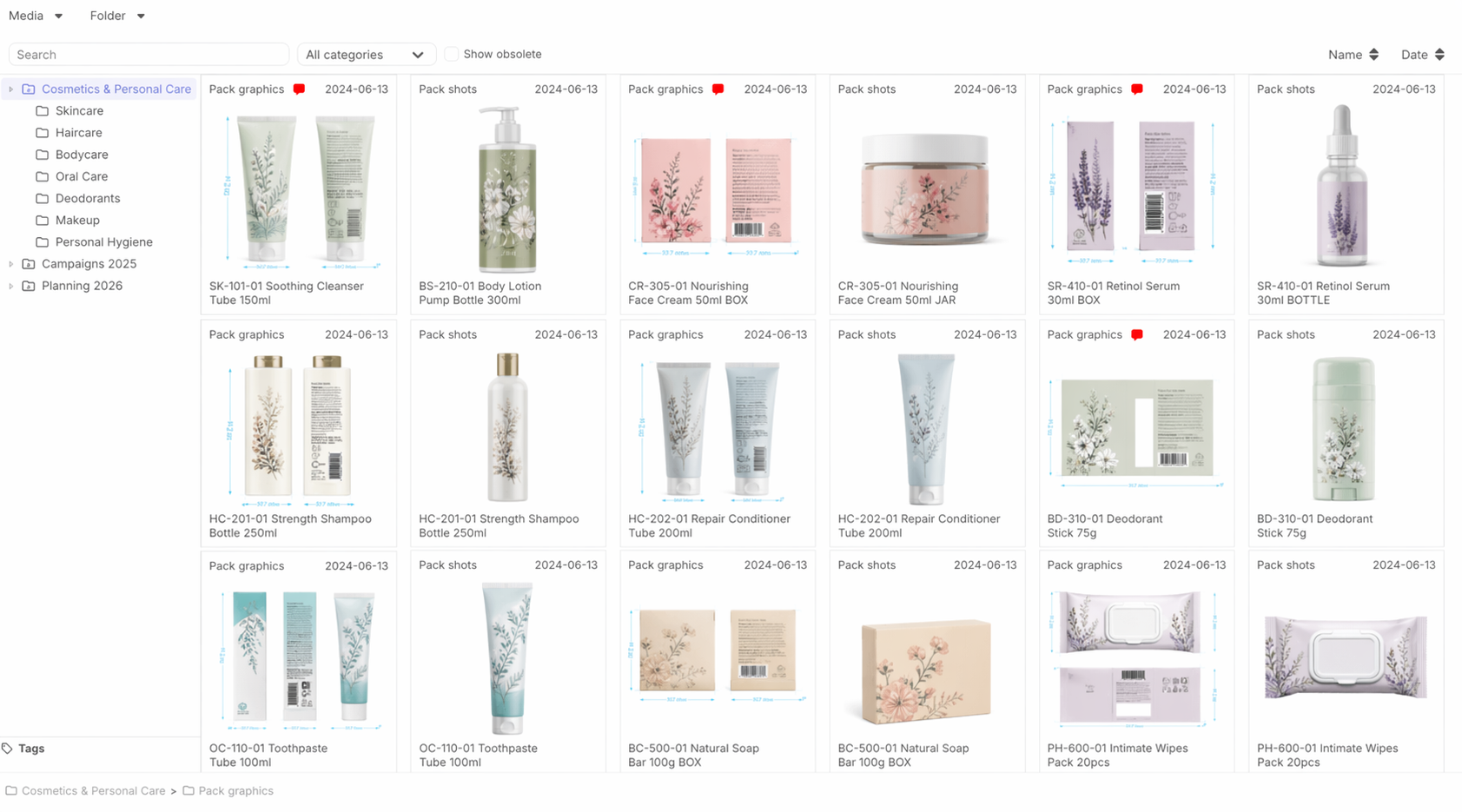 Cosmetics Packaging Workflow – Artwork Management System